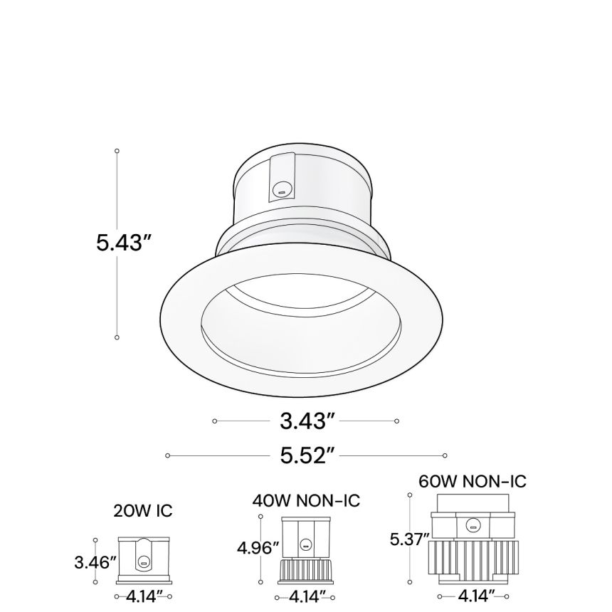 Alcon 14123-4R Round Recessed Light shown in a Satin haze finish 