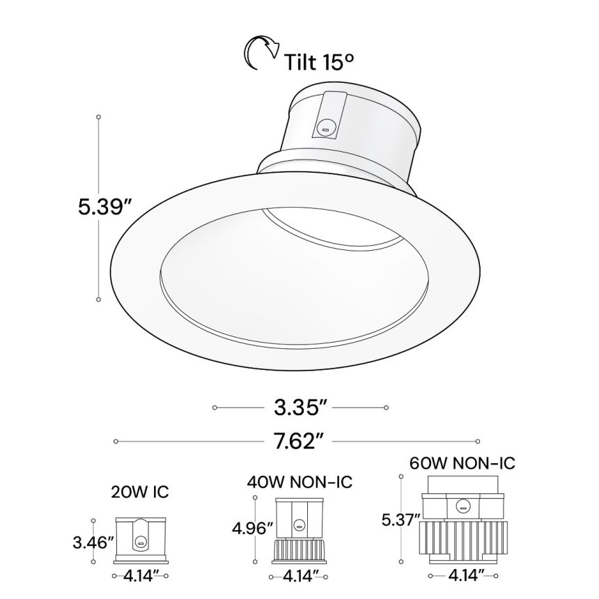 Alcon 14123-6R-WW Round Recessed Wall Wash Light shown in a White and Satin haze finish 
