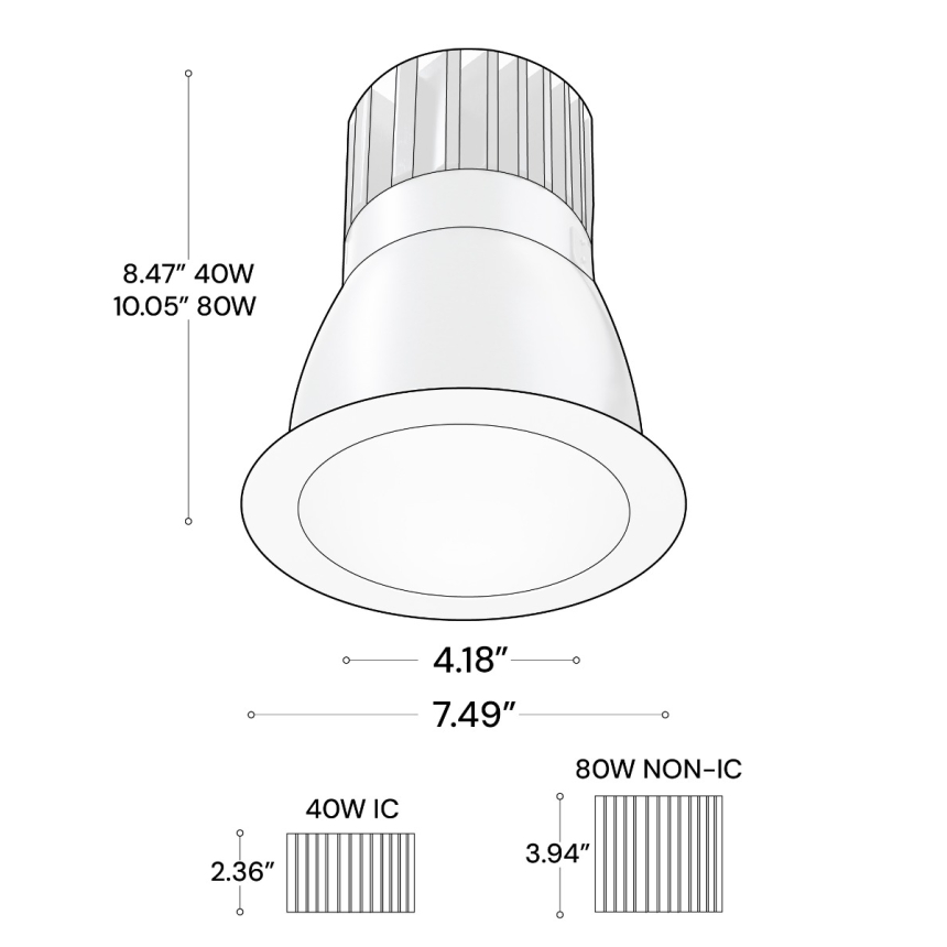 Alcon 14124-6 Round Recessed Deep Regressed Commercial Light shown in a White finish 