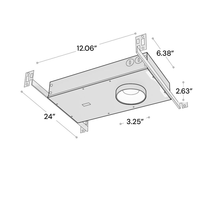 Alcon 14131-R-DIR Trimless Round Shallow Recessed Light shown in a White finish 
