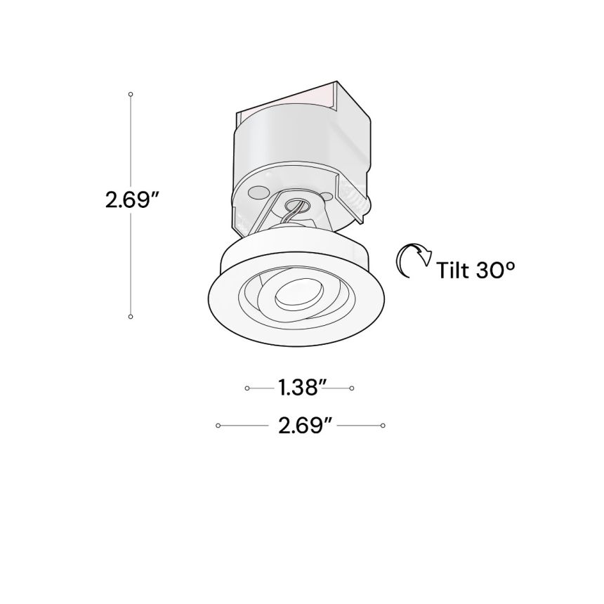 Alcon 14142-R-ADJ Recessed Mini Round Adjustable Outdoor Light shown in a  Black finish