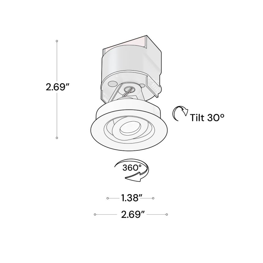 Alcon 14142-R-ADJ Recessed Mini Round Adjustable Outdoor Light shown in a  Black finish