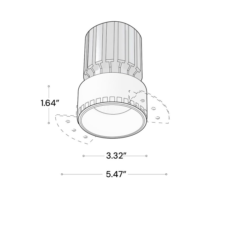 Alcon 14143-R Trimless Recessed Light shown in a Black finish 