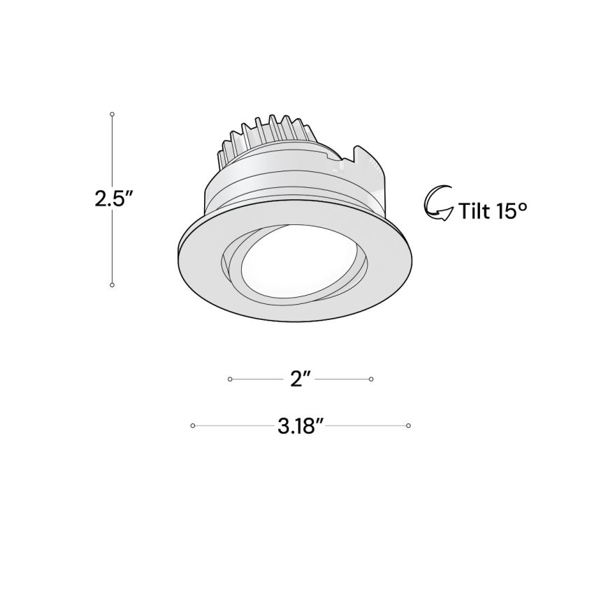 Alcon 14144-R-ADJ Recessed Dimmable Adjustable Downlight shown in a Black finish