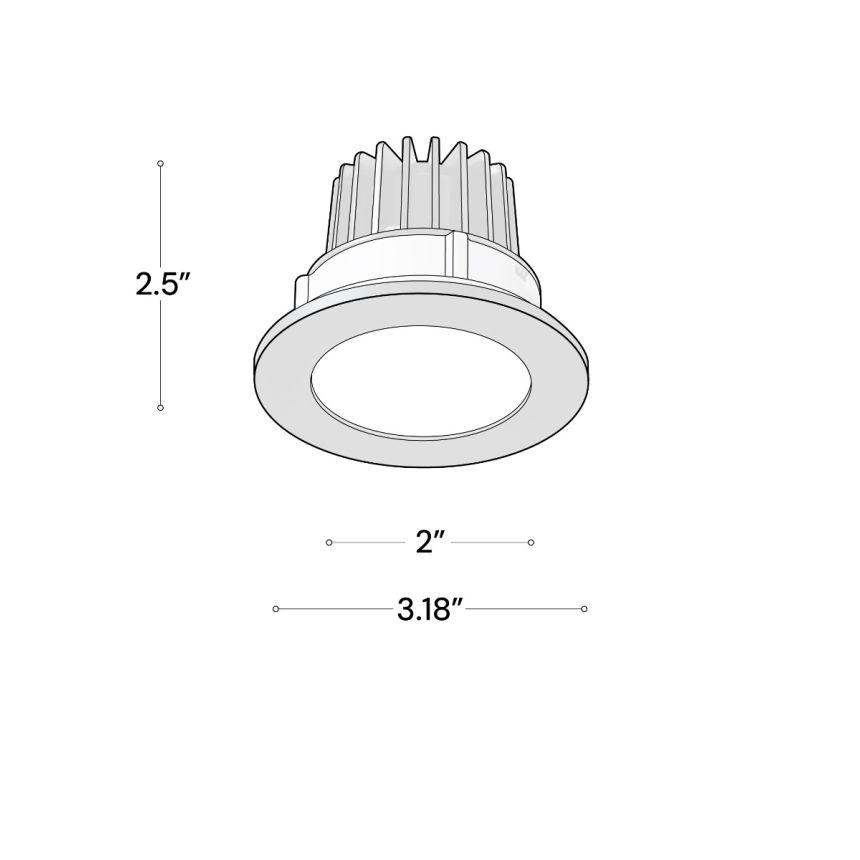 Alcon 14144-R-DIR Recessed Dimmable Downlight shown in a White finish