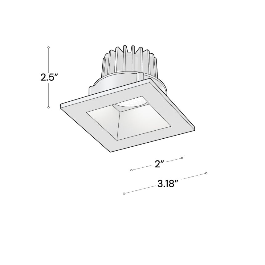 Alcon 14144-S-DIR Square Recessed Downlight shown in a Black finish
