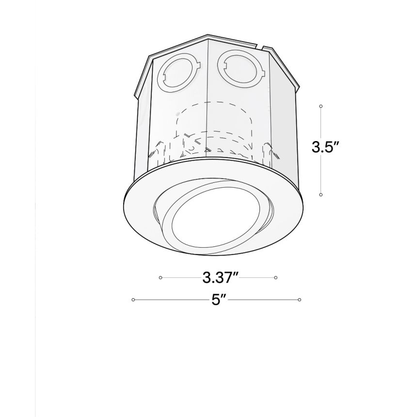 14106-4ND-ADJ Adjustable Gimbal Recessed Concrete Ceiling Downlight shown in a White finish