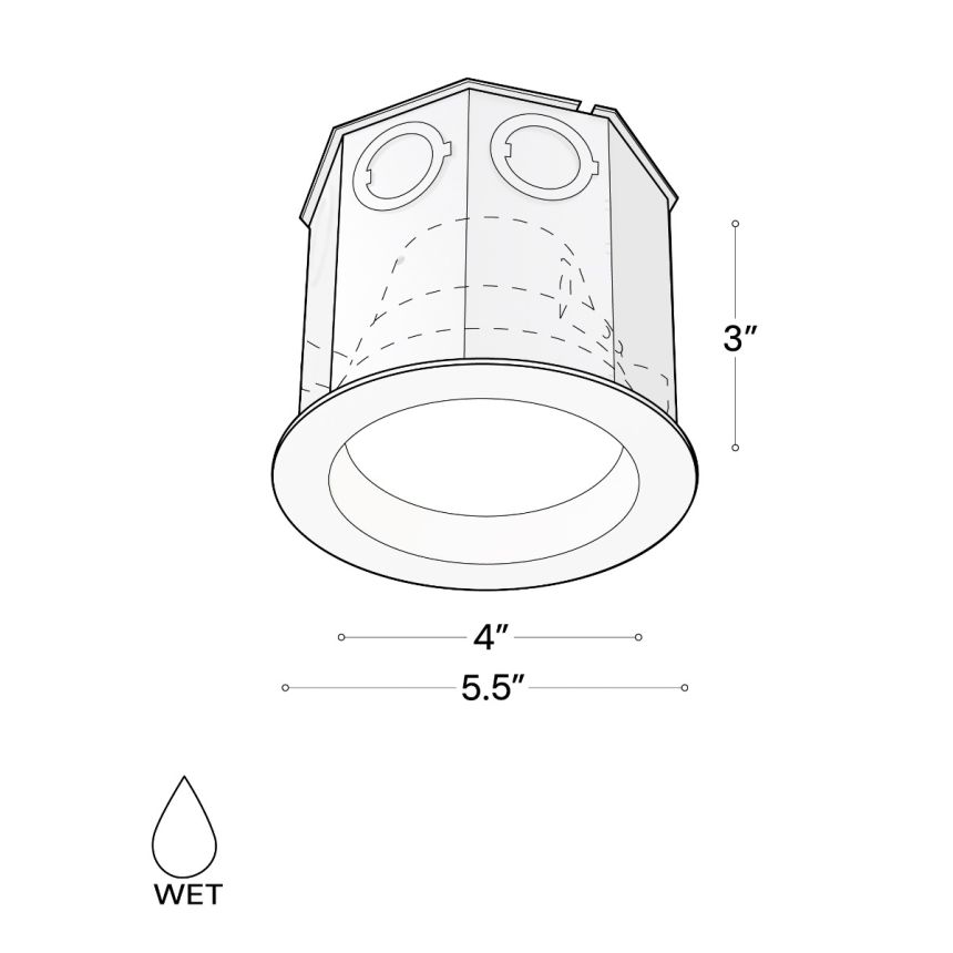 Alcon 14106-4ND Round Dim-to-Warm Concrete Ceiling Recessed Downlight shown in a White finish