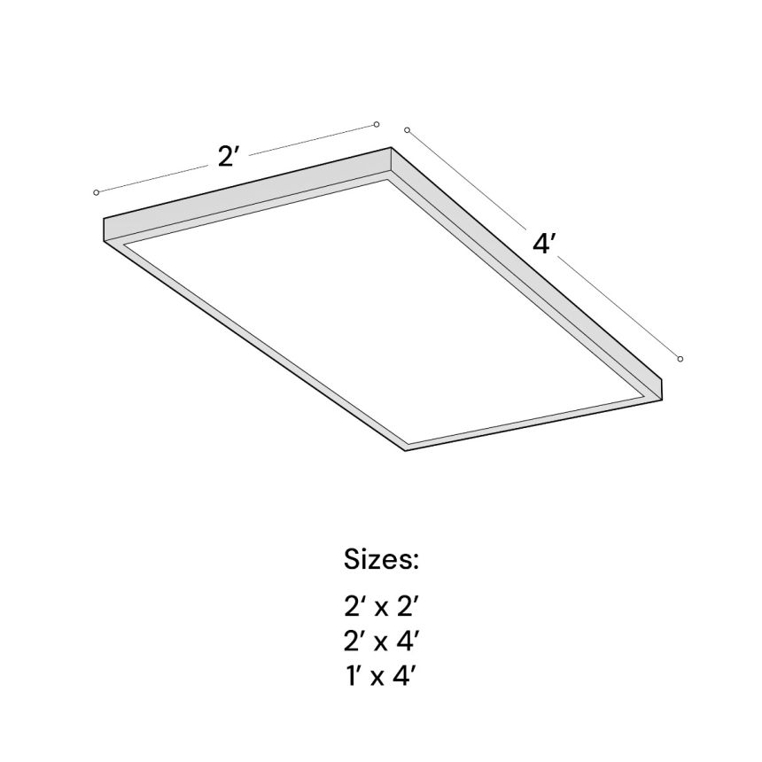 Alcon 14001-S Black Surface-Mounted Back-Lit LED Panel Light shown in a Black finish