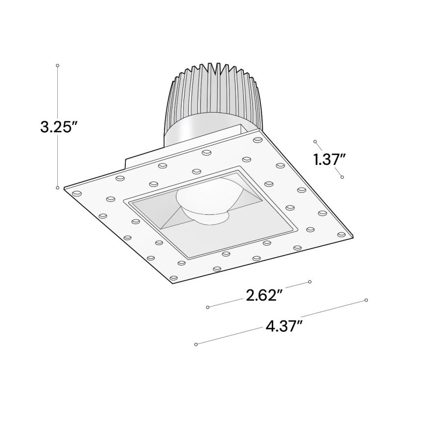 Alcon 14073-WW Trimless Wall Wash Square Recessed LED Downlight shown in a Black finish