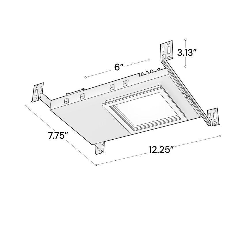 Alcon 14077 Square IC Rated Super Shallow LED Recessed Light shown in a Black finish 