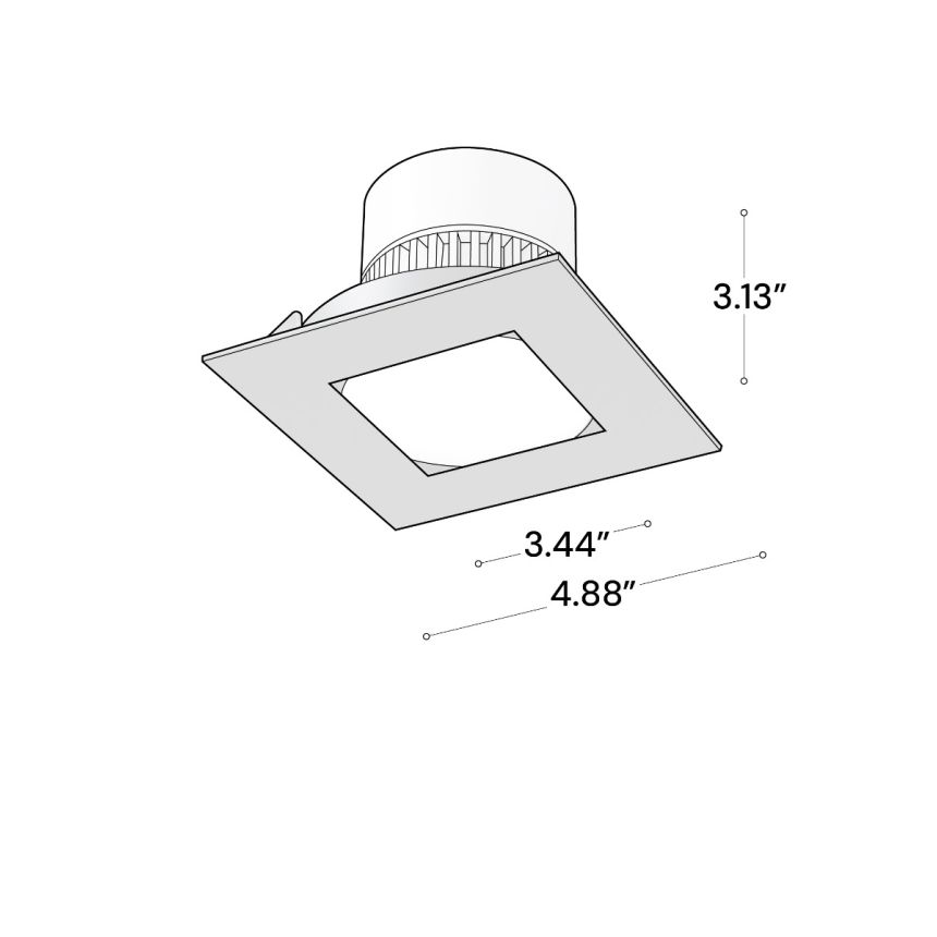 Alcon 14083 Architectural Square LED Can Light shown in a Black finish