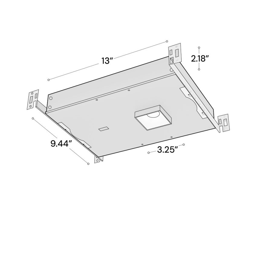 Alcon 14131-S-DIR Trimless Square Shallow Recessed Light shown in a White finish 