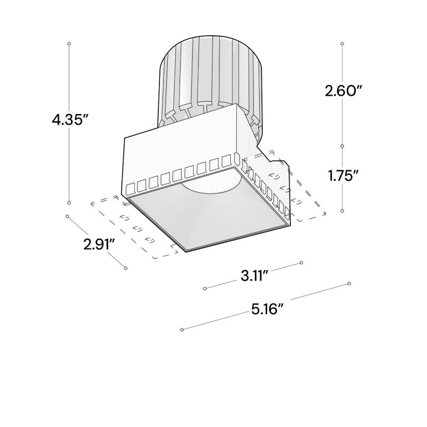 Alcon 14143-S Trimless Recessed Light shown in a Black finish