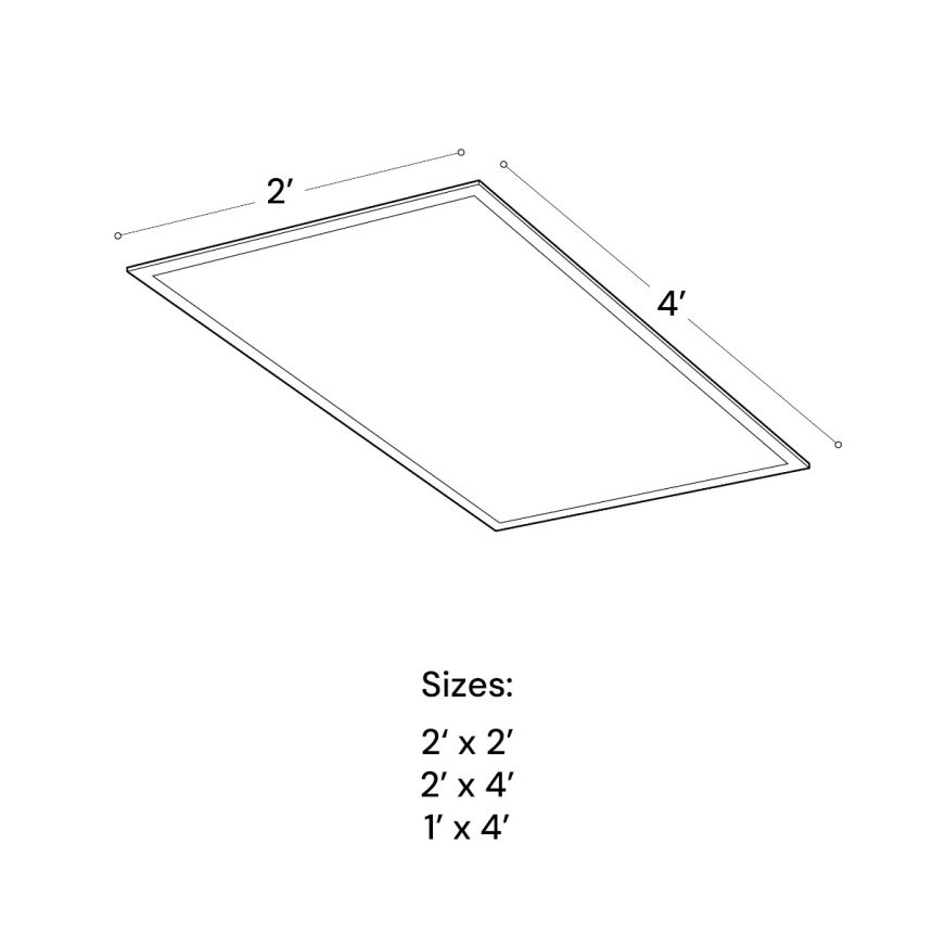 Alcon 14001-R Low-Profile Black Recessed Back-Lit LED Panel Light shown in a Black finish