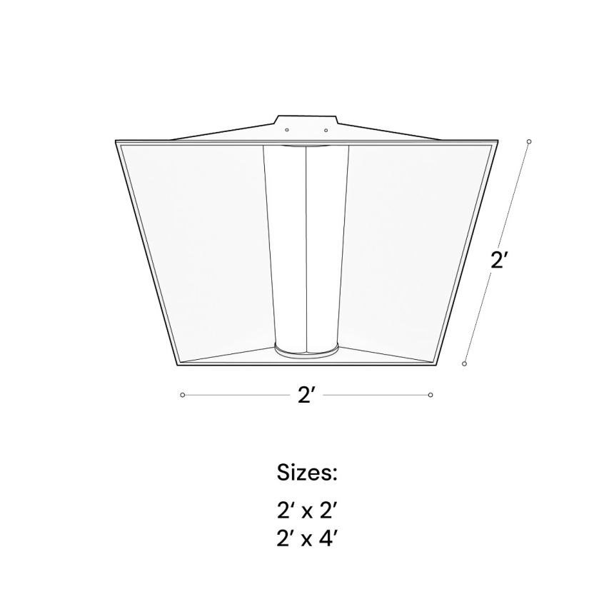 Alcon 14064 Architectural Center-Basket LED Troffer Light shown in a White finish