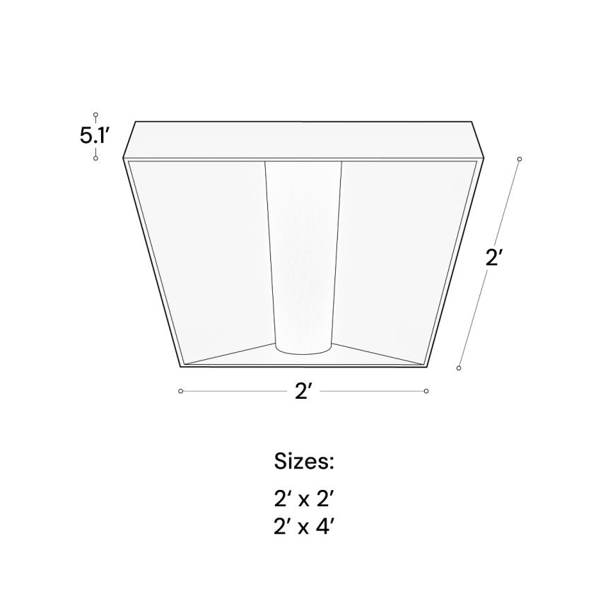 Alcon 24000-S Surface-Mount Perforated Metal Center-Basket LED Troffer Ceiling Light shown in a White finish