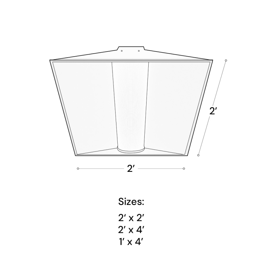 Alcon 24000 Perforated Metal Center-Basket Recessed LED Troffer Light shown in a White finish