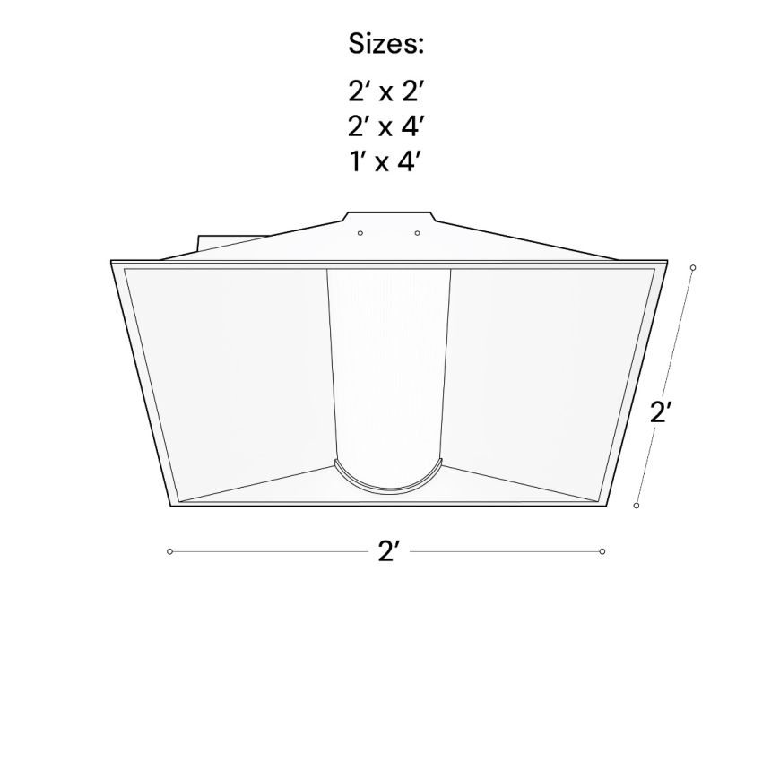 Alcon 24000 Perforated Metal Center-Basket Recessed LED Troffer Light shown in a White finish