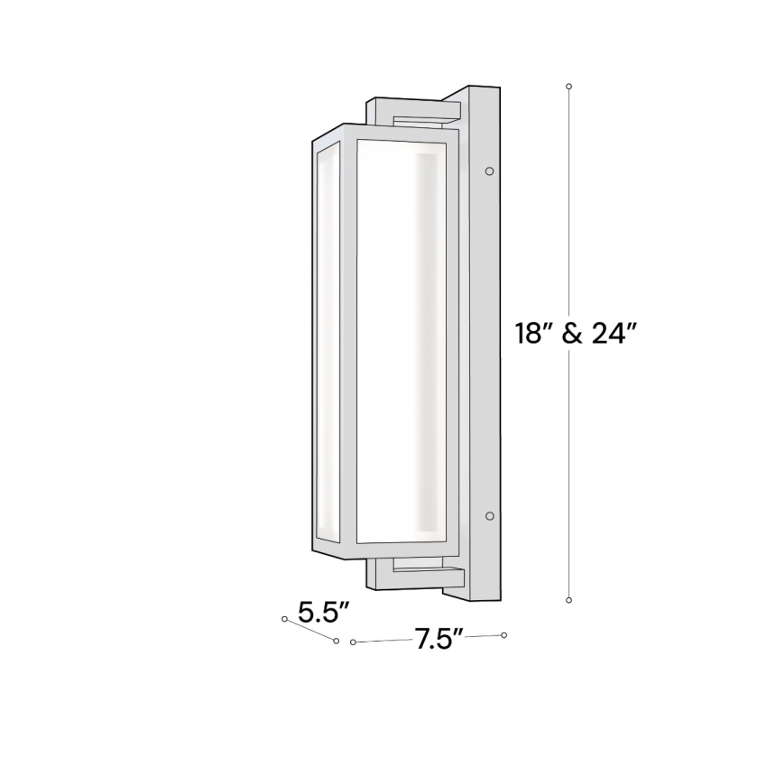 Alcon 11258 Rectangular Outdoor Wall Sconce Light shown in a Black finish