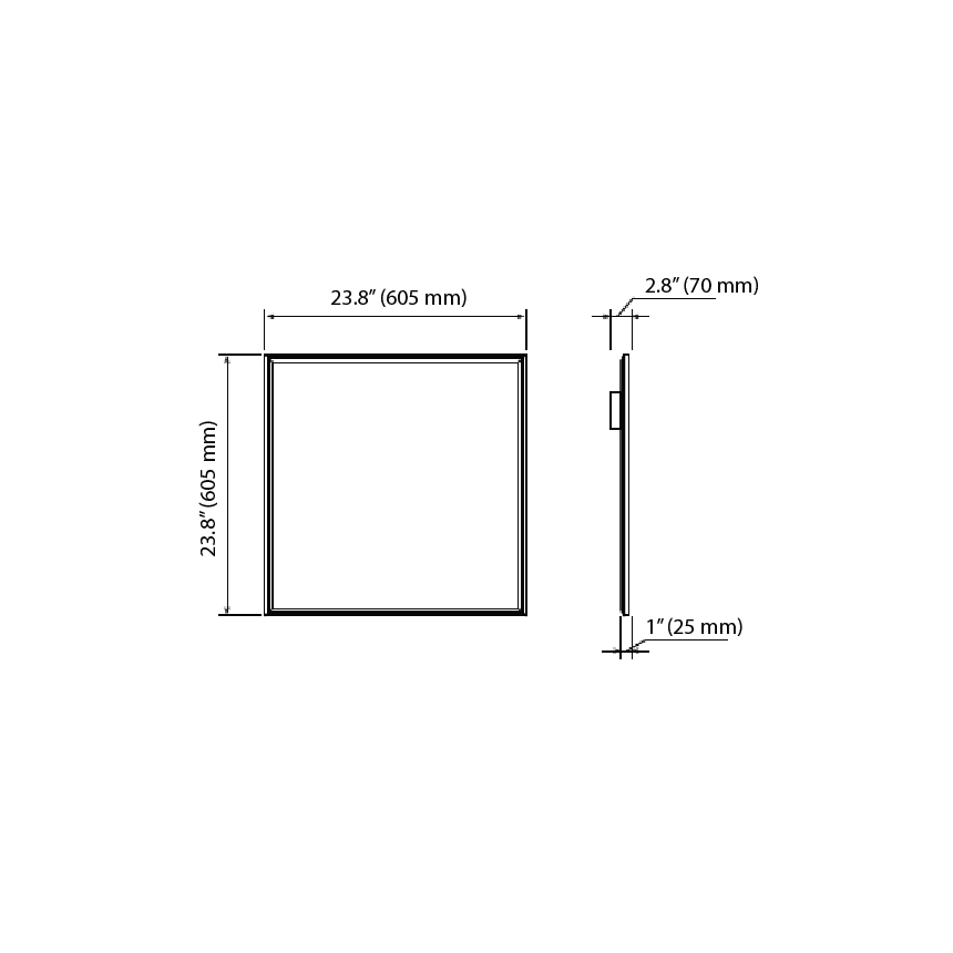 ASD Lighting ASD-DLP22D LED Direct-Lit Panel Architectural 2x2 Foot Troffer - Prismatic Lens