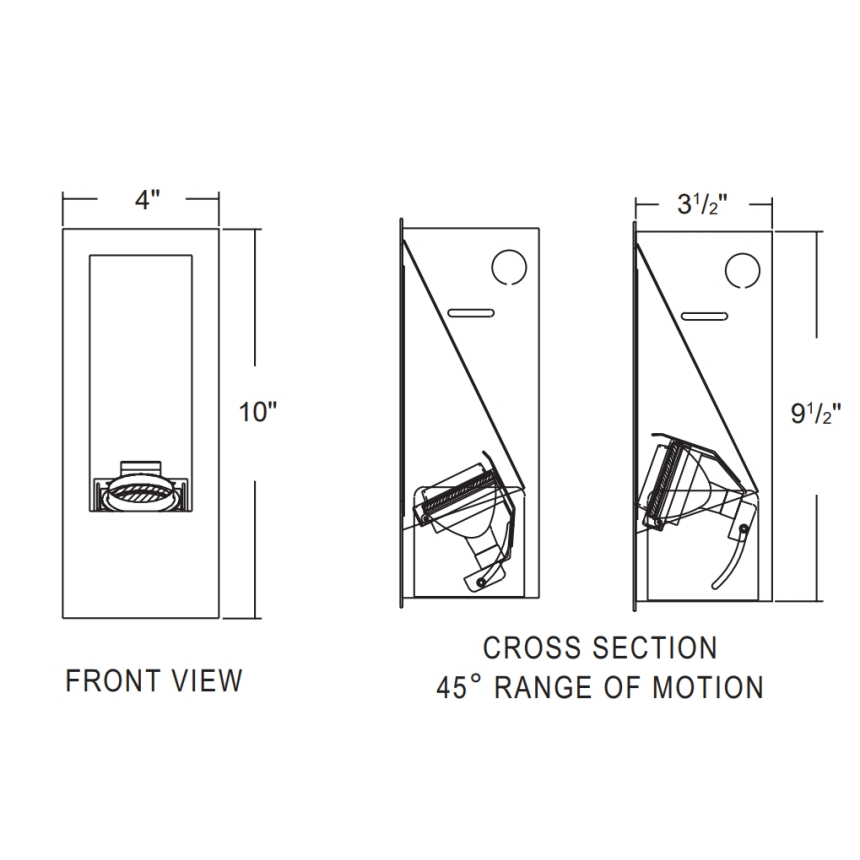 BELFER RX 1351-LED Reflex Wall Wash Adjustable LED Ceiling Or Wall Mounted Recessed Fixture