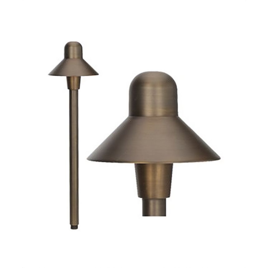 Solid Diecast Brass Outdoor LED Path Light