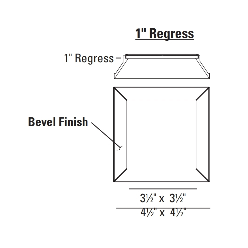 USAI Lighting 3431 Trimless Square BeveLED 2.1 Adjustable Downlight 