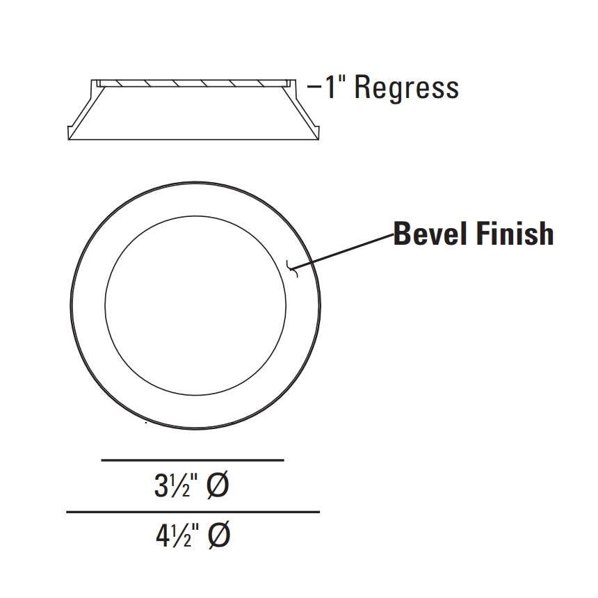 USAI Lighting 3331 Trimless Round BeveLED 2.1 Adjustable Downlight 