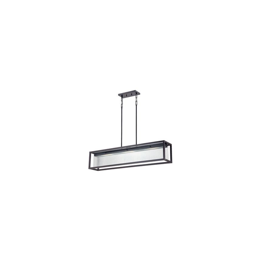 Nuvo Lighting Bin 62-109 3 LED Light Rectagular Clear Ribbed Glass 38 Inch Linear Suspended Pendant