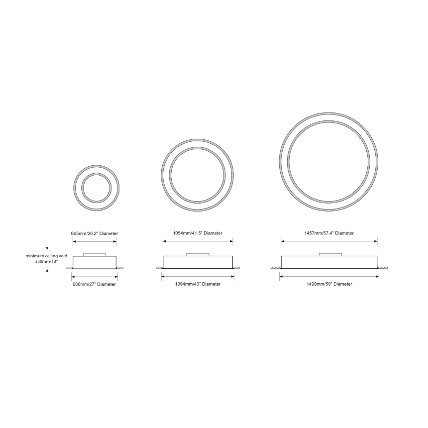Betacalco Bubble Up Ring of White with RGB Center LED Recessed Light Fixture