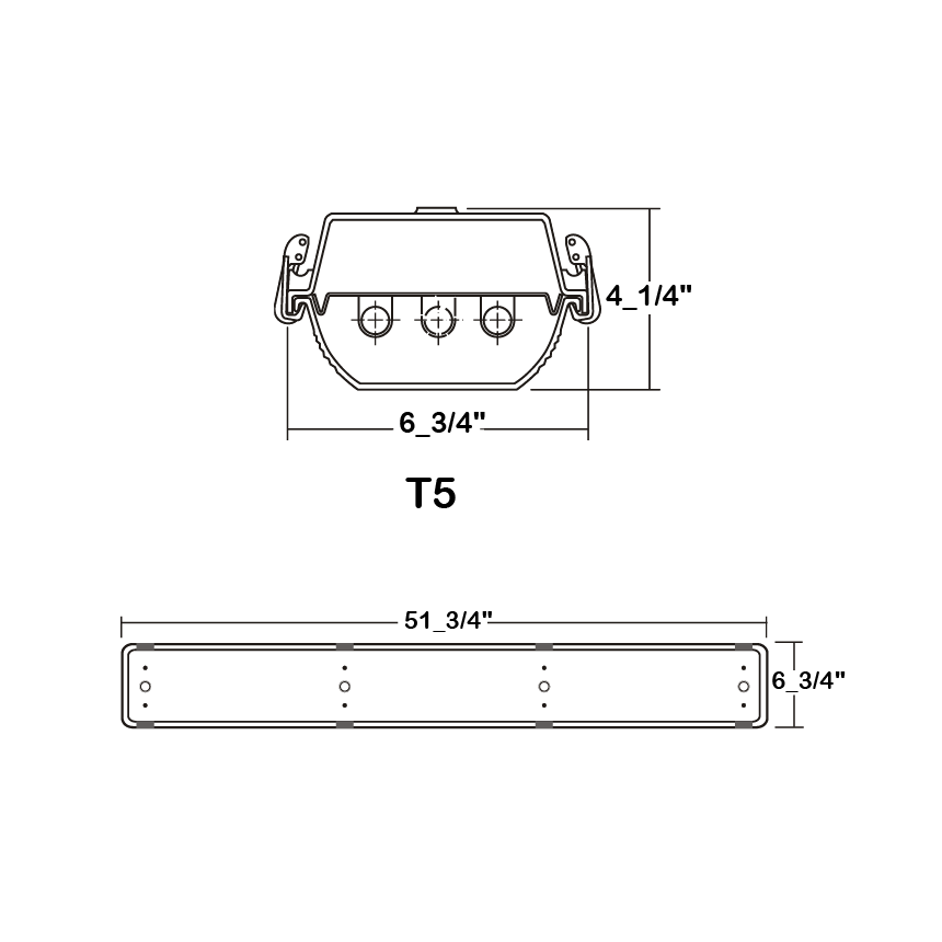 LA Lighting CIT200-2-4M-DRRL-WL-2E5H-UNV Series 4 Foot Miniature Bi-Pin T5 Fluorescent Vapor Tight Luminaire - Wet Location