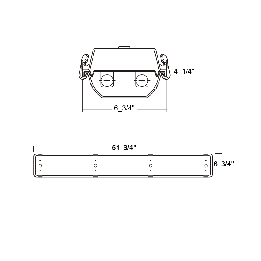 LA Lighting CIT200-2-4R-DRRL-WL-2E8I-UNV Series 4013 Lumens 4 Foot Medium Bi-Pin T8 Fluorescent Vapor Tight Luminaire - Wet Location