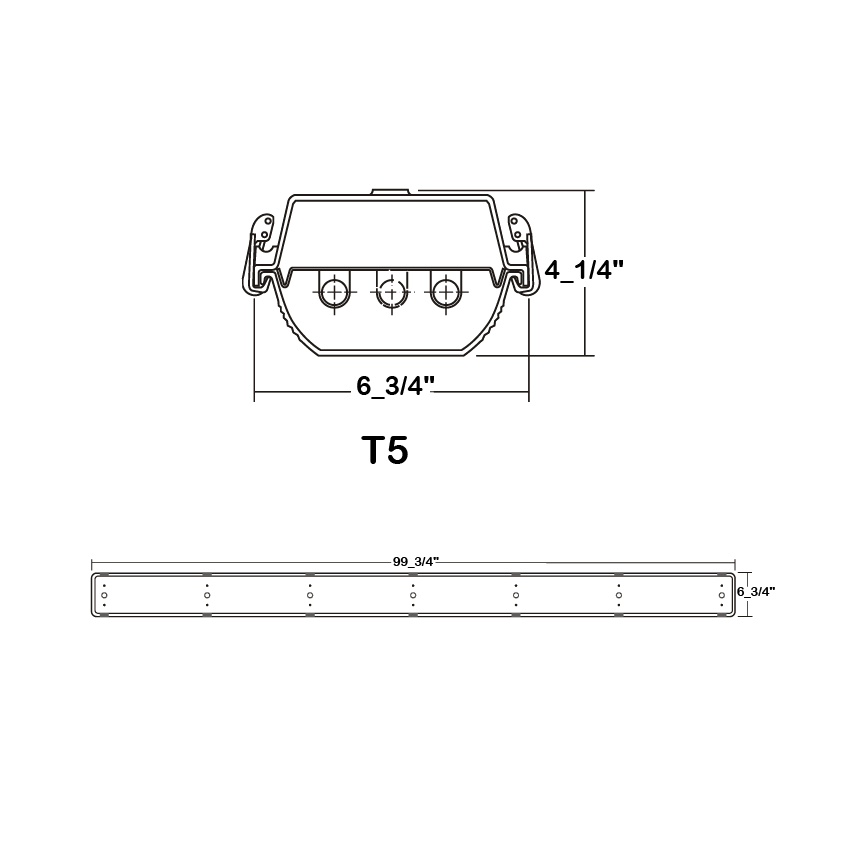 LA Lighting CIT200-2-8MT-DRRL-WL-4E5H-UNV Series 8 Foot Miniature Bi-Pin T5 Tandem Fluorescent Vapor Tight Luminaire - Wet Location