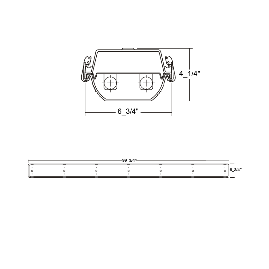 LA Lighting CIT200-2-8RT-DRRL-WL-4E8I-UNV Series 11,800 Lumens 8 Foot Medium Bi-Pin T8 Tandem Fluorescent Vapor Tight Luminaire - Wet Location