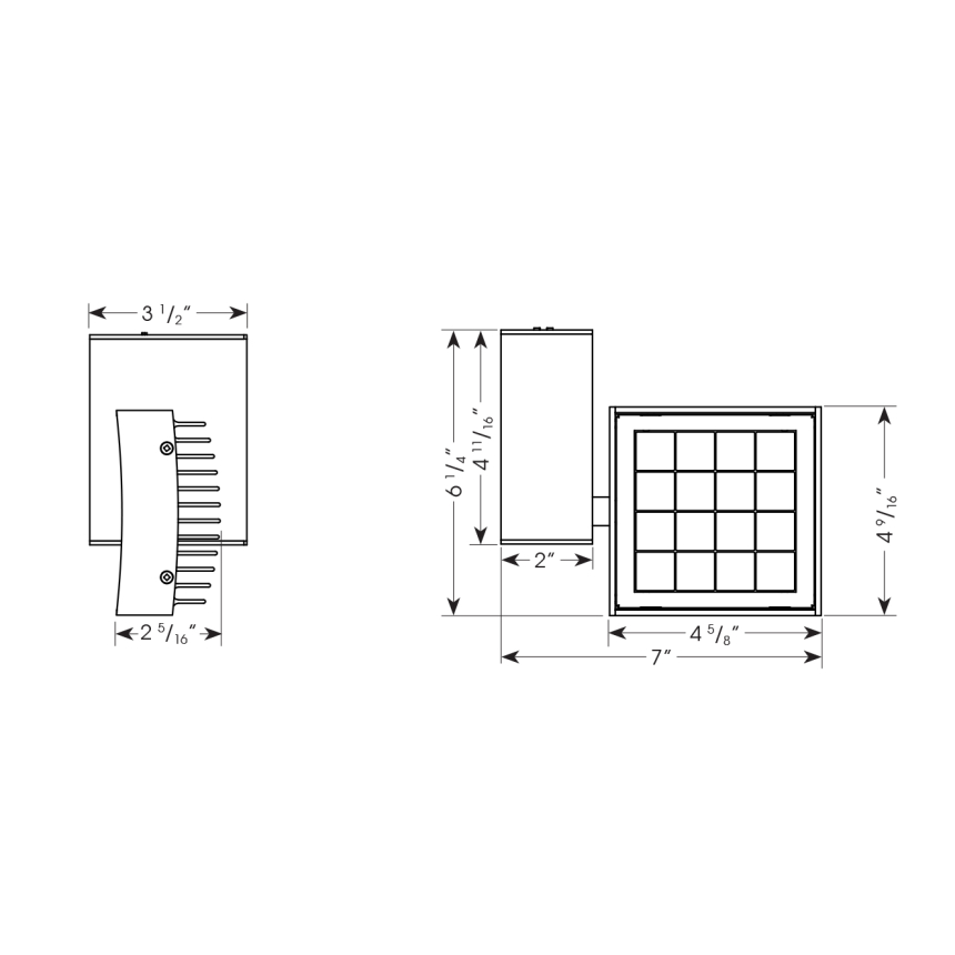 Amerlux CNTRV44 Contour 4x4 Vertical LED 32 Watt Track Light  - Ideal for LED Gallery Lighting or Retail Track Lighting Applications