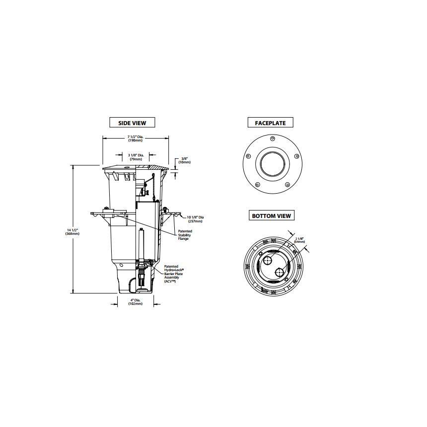 BK Lighting CO2-LED-RD Deep Housing Recessed In Grade Well Light