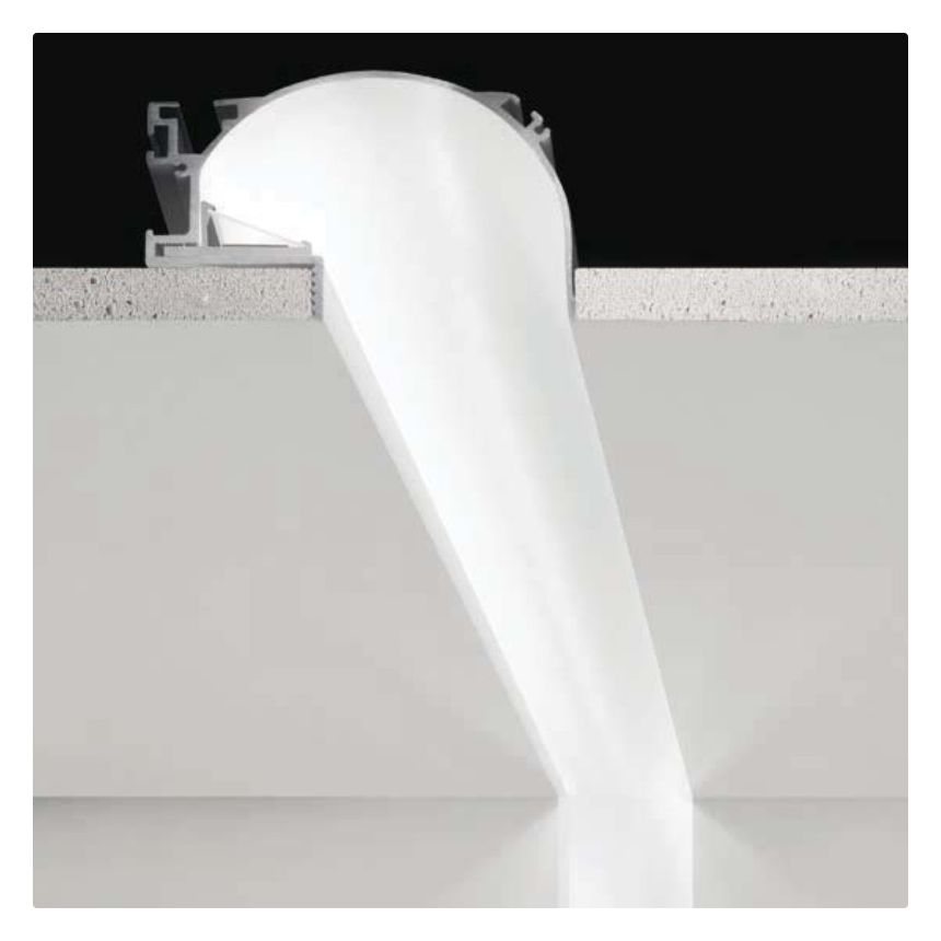 Zaneen Manhattan Profile System D8MAN-TRI-SYS Indirect LED Linear Recessed Trimless Ceiling Light Strip Fixture - 6.9 Watt | 3000K | 1716lm