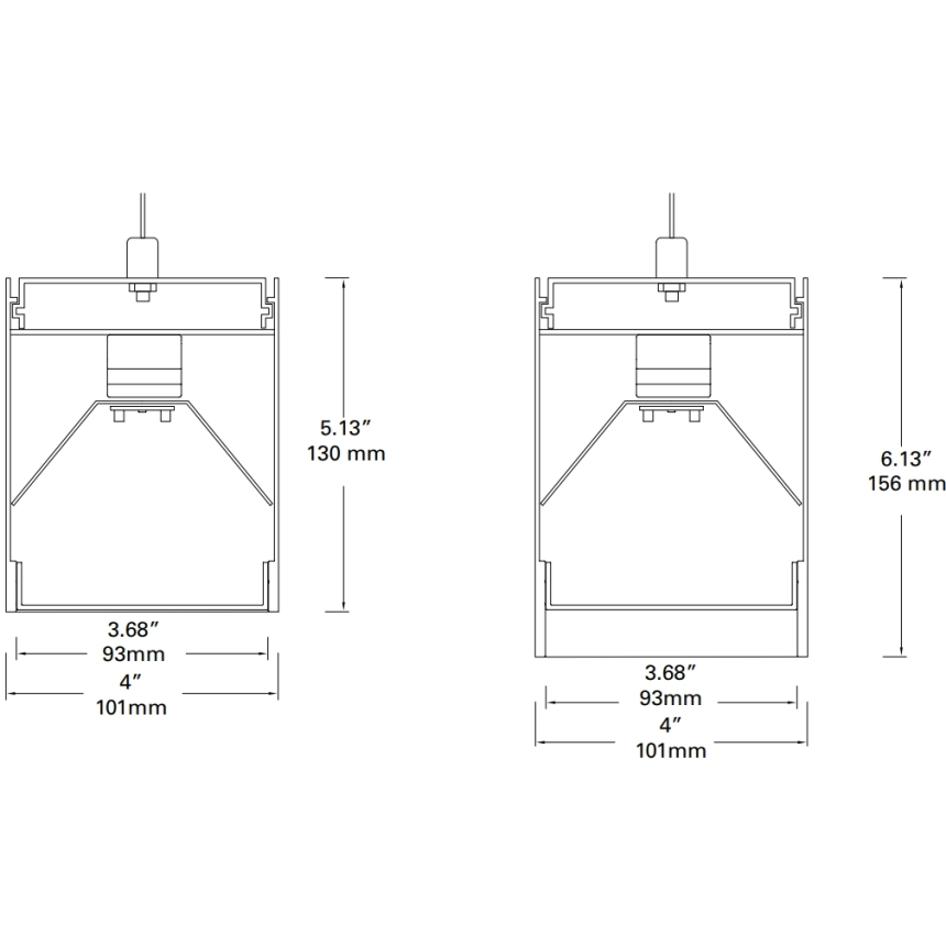 Cooper S124 Define 4 LED Linear Suspended Pendant Direct Fixture
