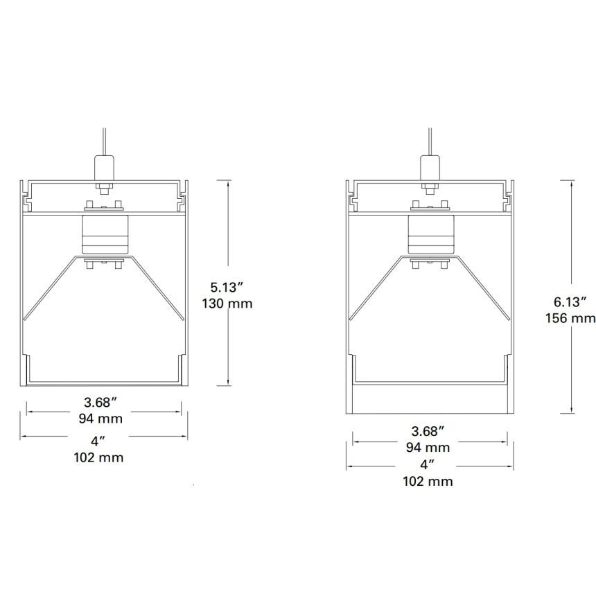 Cooper S124 Define 4 LED Linear Suspended Pendant Direct/Indirect Fixture