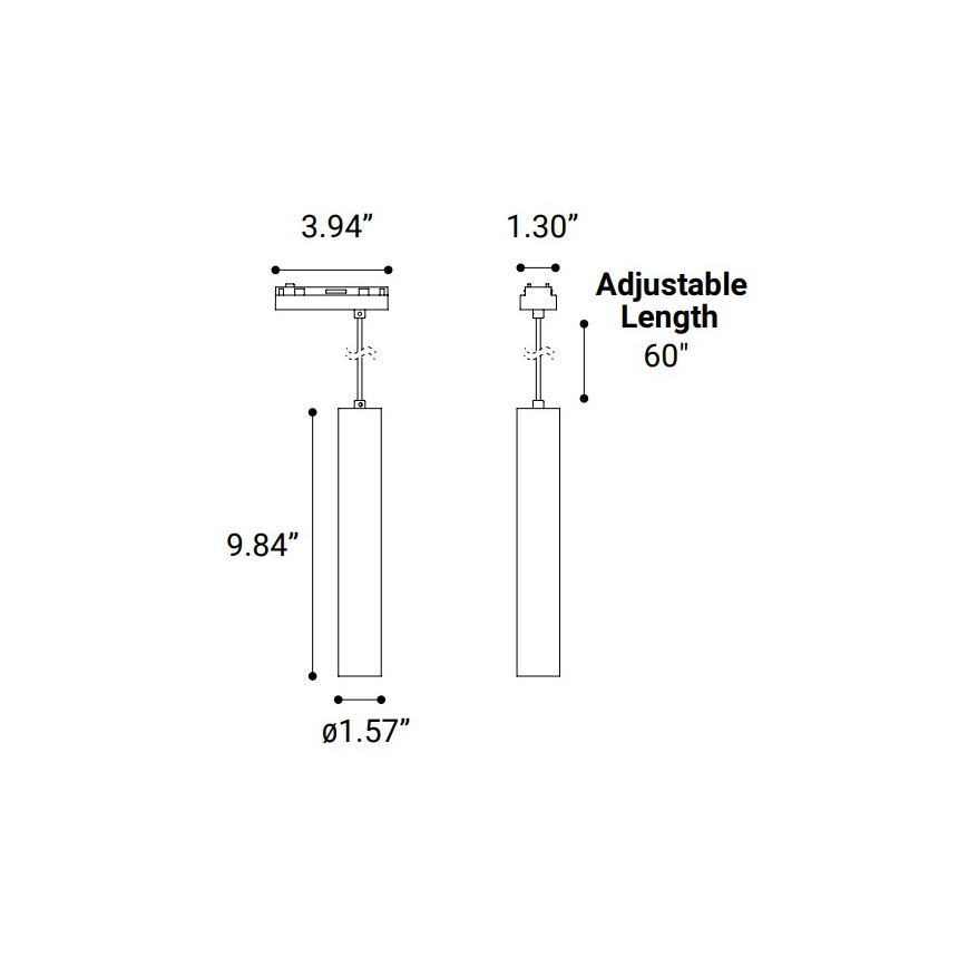 Adjustable Suspended Cylinder Light Modular Track Component