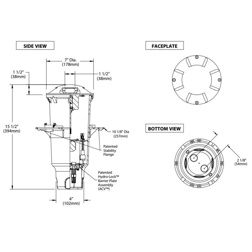 BK Lighting DR2-LED-TR Integral Transformer Recessed In Grade Well Light