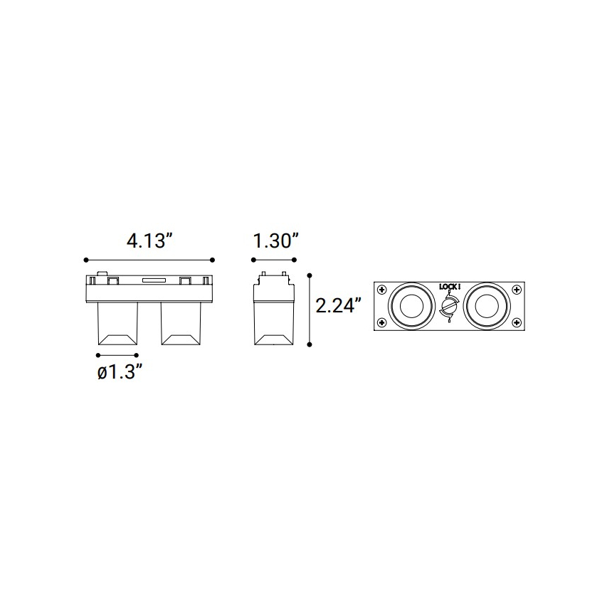 35º Dual-Head Downlight Modular Track Component