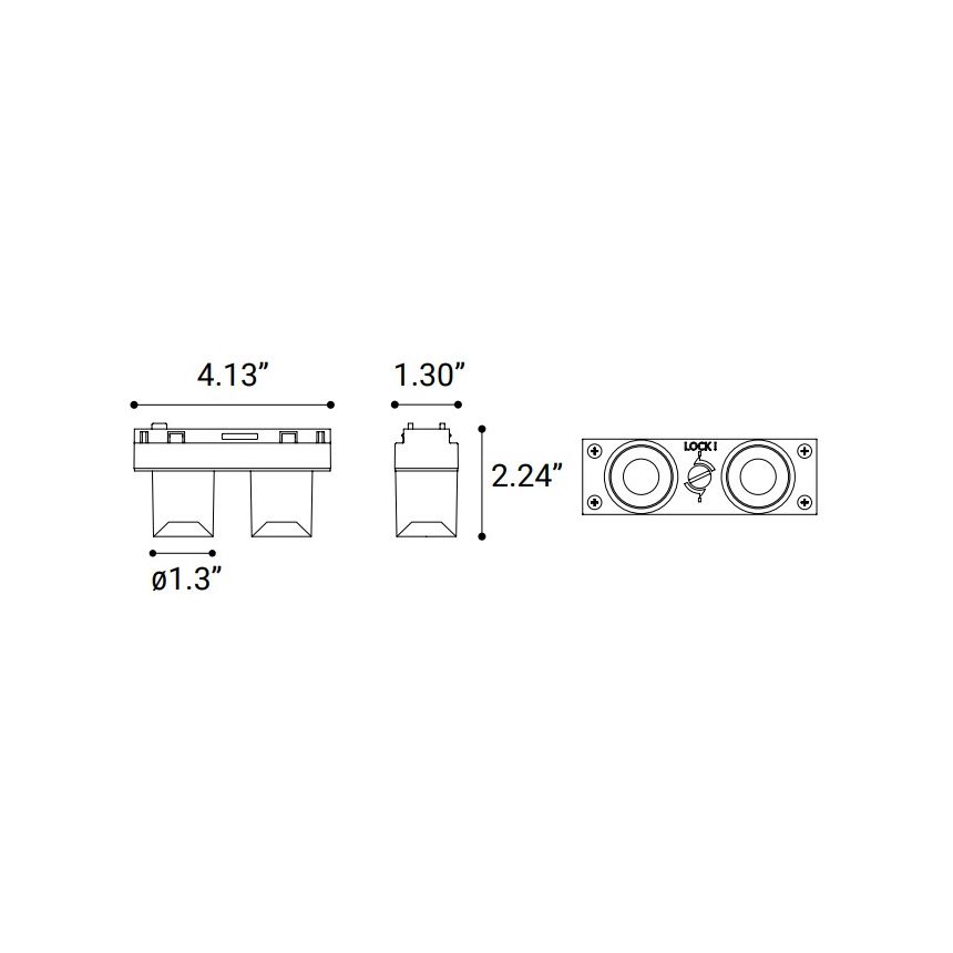 60º Dual-Head Downlight Modular Track Component
