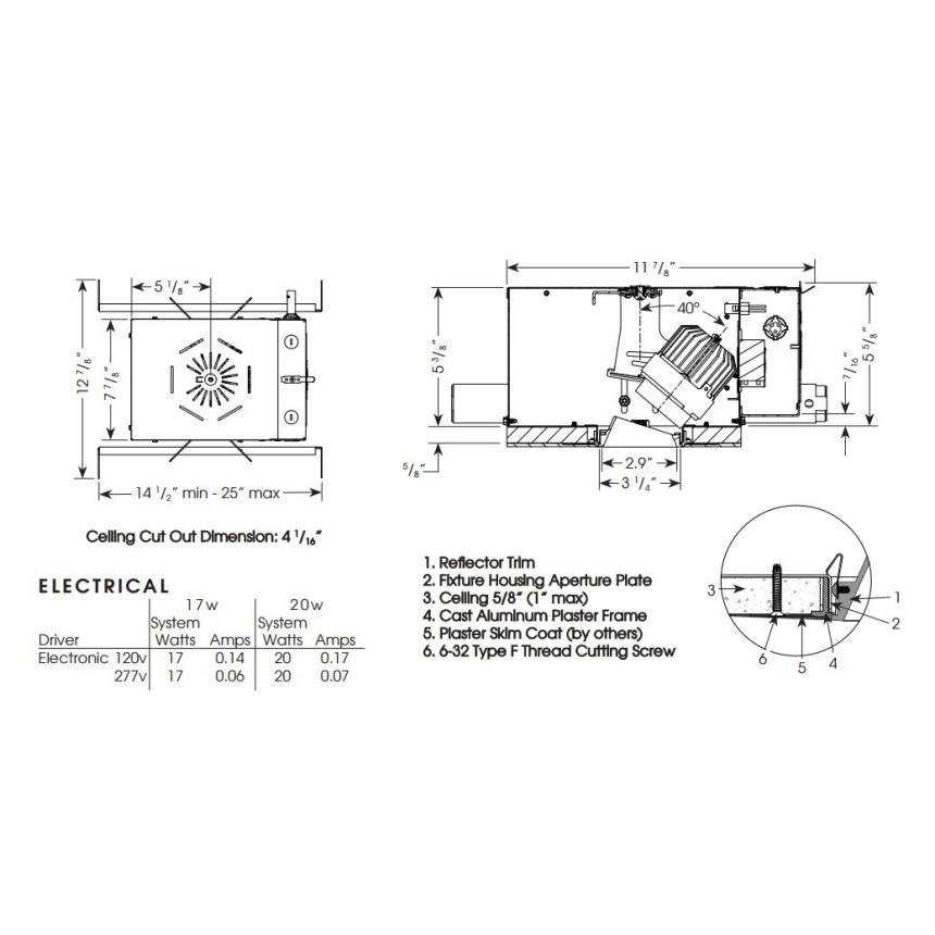 Evoke® E29SA-G2-HP-TL 2.9" Square Adjustable Gen 2 HP Trimless LED