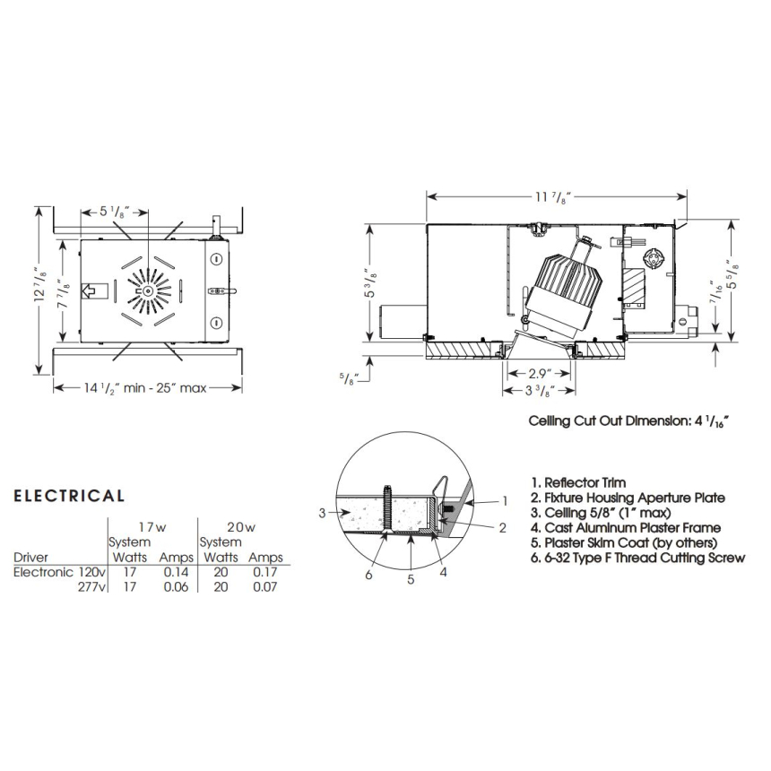 Evoke® E29SLW-G2-HP-TL 2.9" Square Lens Wall Wash Gen 2 HP Trimless LED