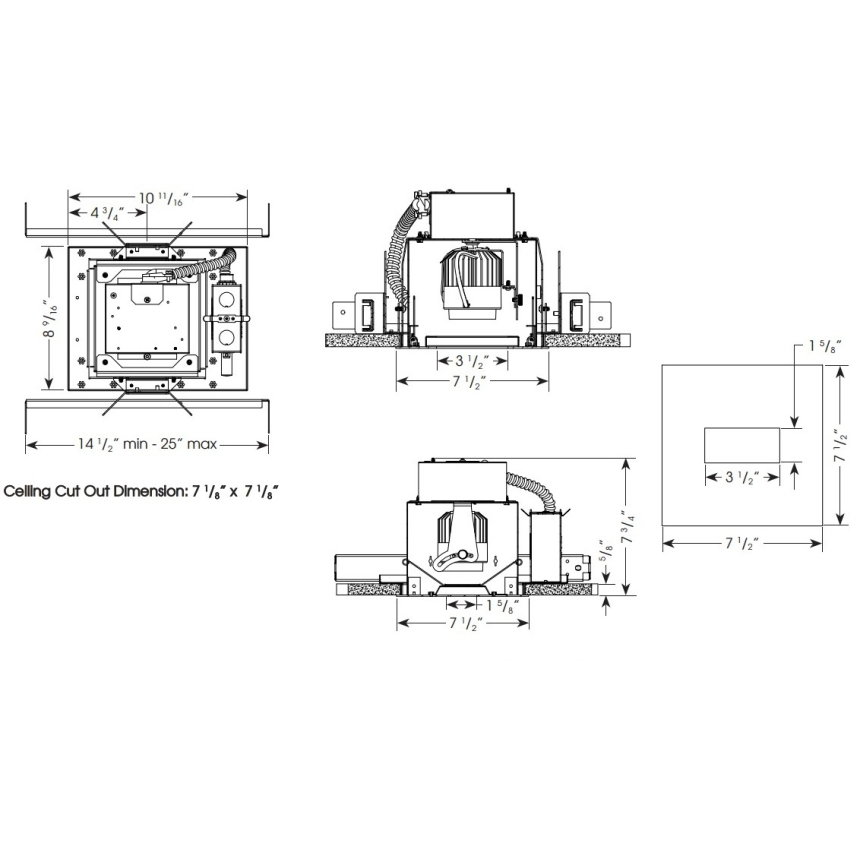 Velato VEL-HHP-1-SA 1LT LED Recessed Slot Adjustable with Trim Multiple 1 Light + Housing + Trim