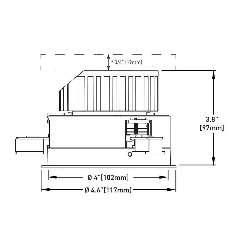 Lucifer F4R-FE-1 MicroFlange Fraxion Recessed LED Downlight