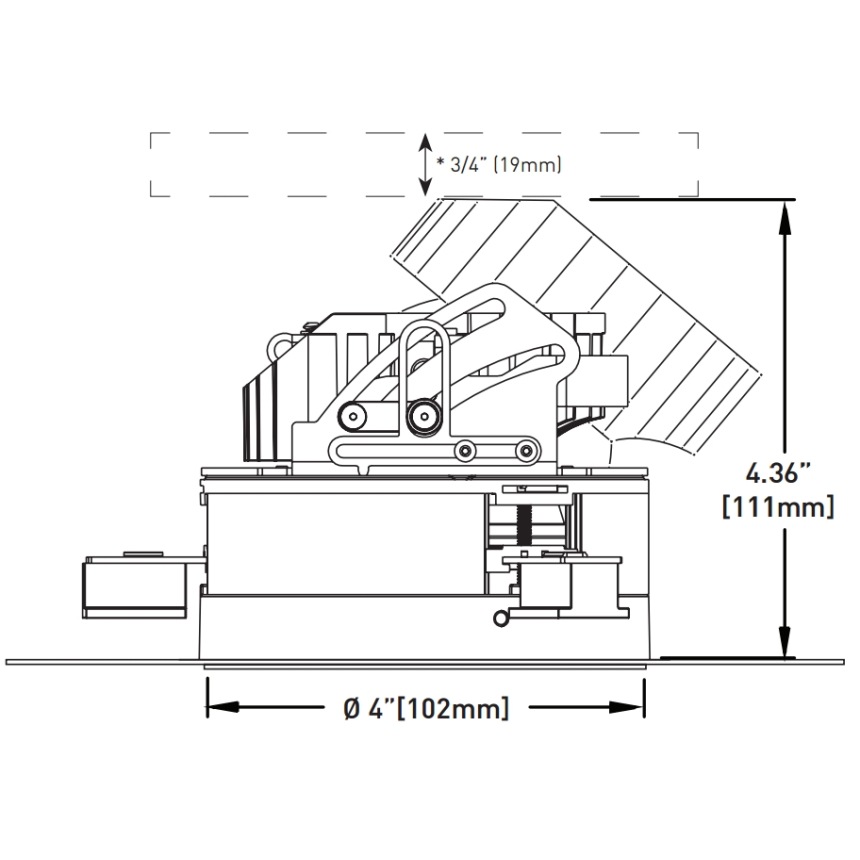 Lucifer F4R-AE-1-00 Fraxion Trimless Ajustable Recessed LED Downlight