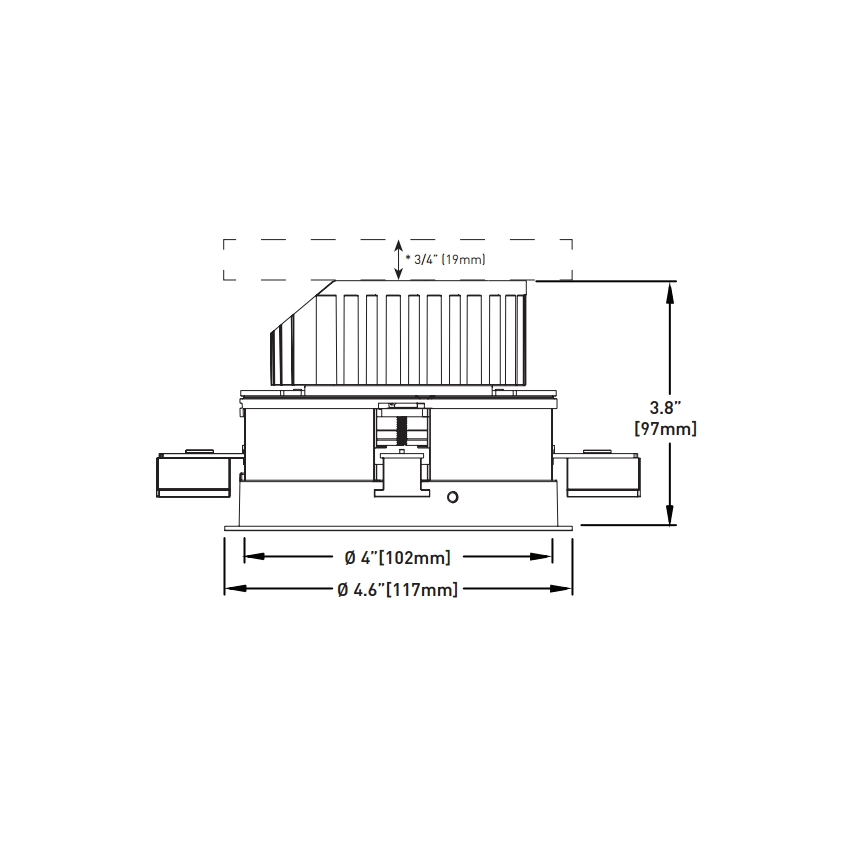 Lucifer F4S-FE-1 Fraxion MicroFlange Square Recessed LED Downlight